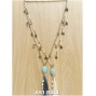 beaded strand necklaces tassels pendant turquoise stone 2color